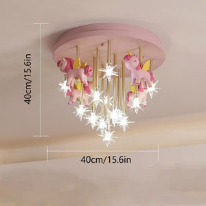 Girls Merry Go Roond Horses Ceiling Light | Kids Room Decor Lights-Kids Room Nursery Lighting