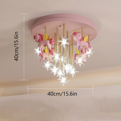 Girls Merry Go Roond Horses Ceiling Light | Kids Room Decor Lights-Kids Room Nursery Lighting