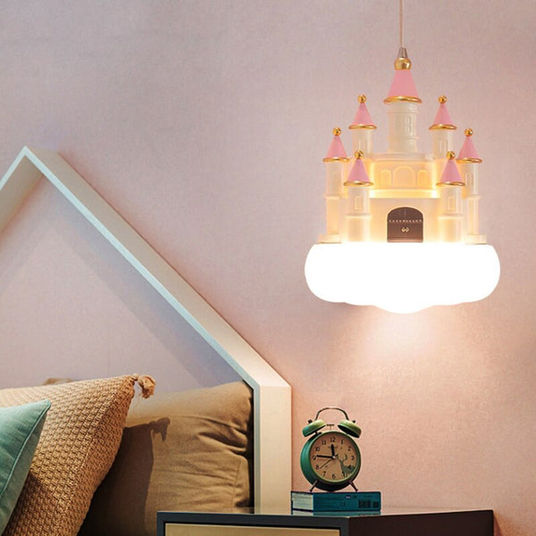 Girls Room Creative Castle Pendant Lamp Chandelier-Kids Room Nursery Lighting