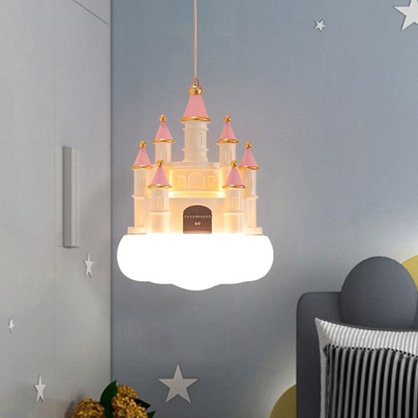 Girls Room Creative Castle Pendant Lamp Chandelier-Kids Room Nursery Lighting