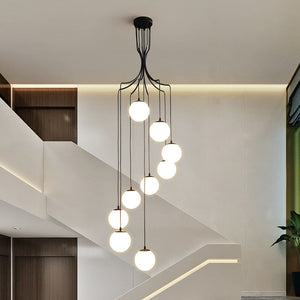 Glass Ball Pendant Chandelier: Elegant Lighting Fixture-Staircase Chandelier