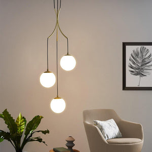 Glass Ball Pendant Chandelier: Elegant Lighting Fixture-Staircase Chandelier