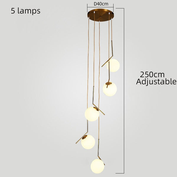 Glass Balls Chandelier - Stylish Lighting Fixtures-Staircase Chandelier