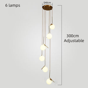 Glass Balls Chandelier - Stylish Lighting Fixtures-Staircase Chandelier