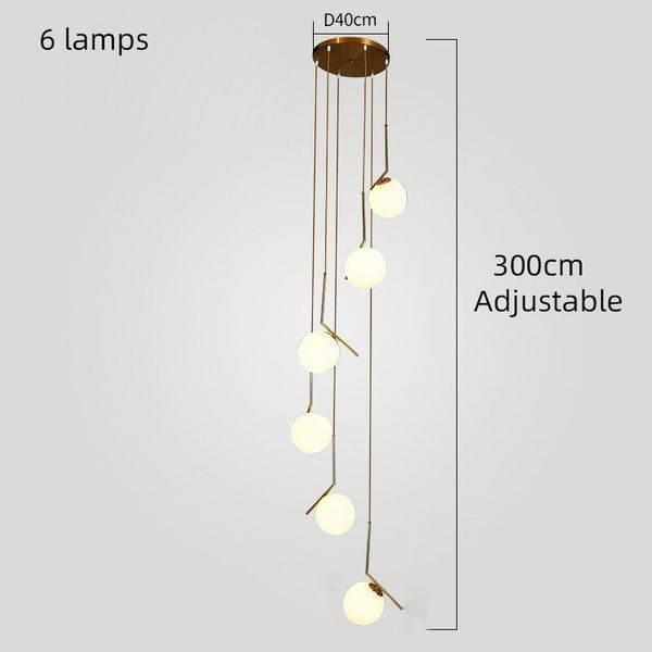 Glass Balls Chandelier - Stylish Lighting Fixtures-Staircase Chandelier