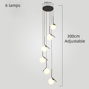 Glass Balls Chandelier - Stylish Lighting Fixtures-Staircase Chandelier