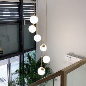 Glass Balls Chandelier - Stylish Lighting Fixtures-Staircase Chandelier