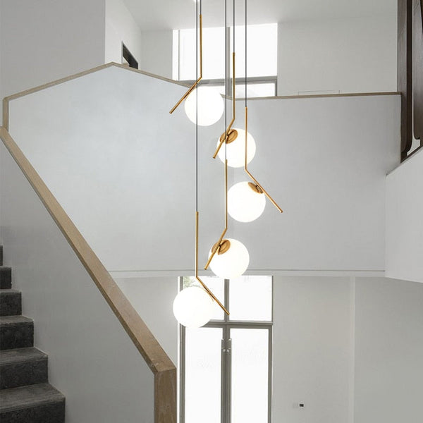 Glass Balls Chandelier - Stylish Lighting Fixtures-Staircase Chandelier
