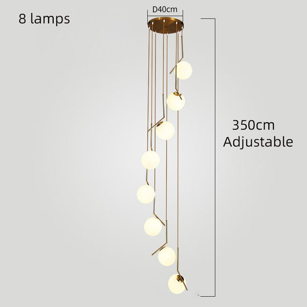 Glass Balls Chandelier - Stylish Lighting Fixtures-Staircase Chandelier