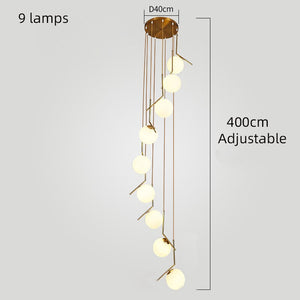 Glass Balls Chandelier - Stylish Lighting Fixtures-Staircase Chandelier