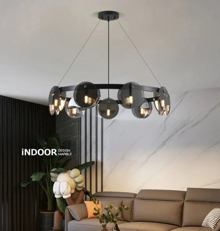 Glass Chambers LED Chandelier - Modern Elegance in Every Detail-Ceiling Chandelier