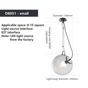 Glass Globe LED Hanging Light Chandelier-Pendant Lights