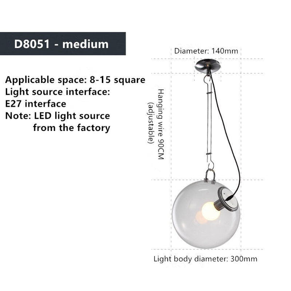 Glass Globe LED Hanging Light Chandelier-Pendant Lights