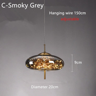 Glass Net Long Line Pendant Chandelier Lights-Pendant Lights