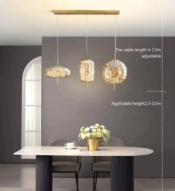 Glass Net Long Line Pendant Chandelier Lights-Pendant Lights