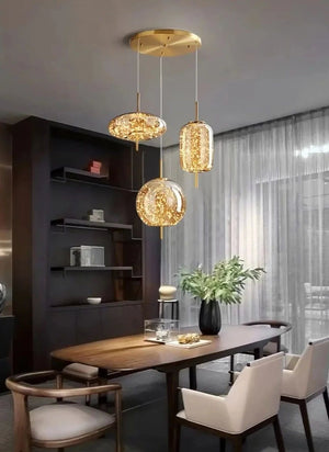 Glass Net Long Line Pendant Chandelier Lights-Pendant Lights