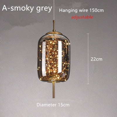 Glass Net Long Line Pendant Chandelier Lights-Pendant Lights