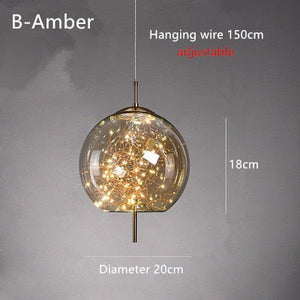 Glass Net Long Line Pendant Chandelier Lights-Pendant Lights