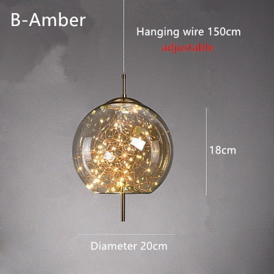 Glass Net Long Line Pendant Chandelier Lights-Pendant Lights