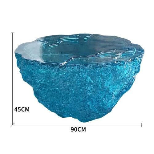 Glass Resin Rocky Glacier Designer Coffee Table-Coffee Table