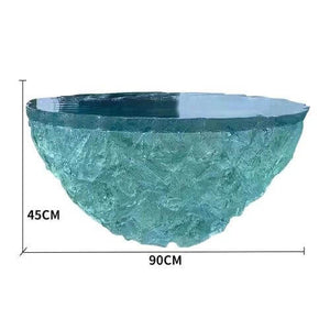 Glass Resin Rocky Glacier Designer Coffee Table-Coffee Table