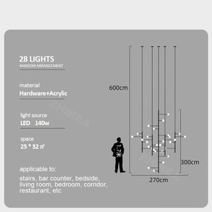 Globe Stems Chandelier: Exquisite Lighting Fixture-Staircase Chandelier