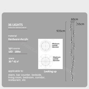 Globe Stems Chandelier: Exquisite Lighting Fixture-Staircase Chandelier