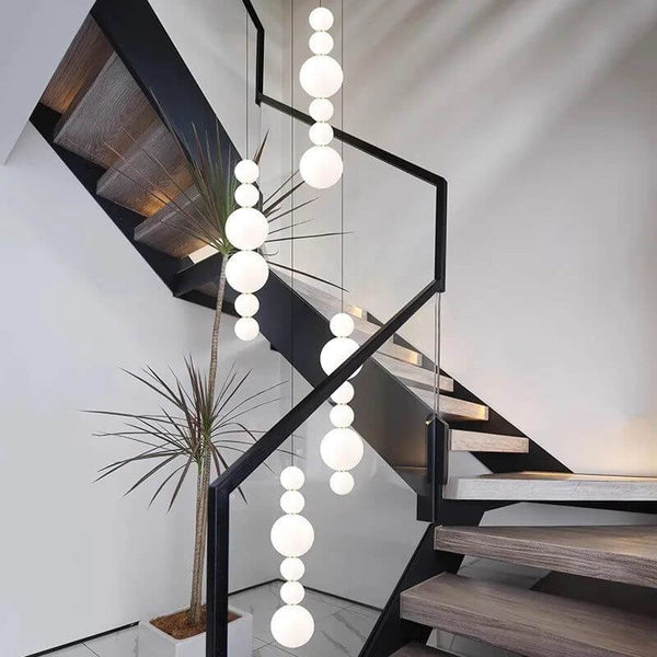 Globes Pendant Loops Staircase Chandelier Lighting-Staircase Chandelier