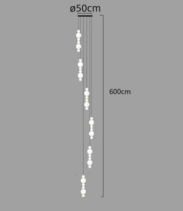 Globes Pendant Loops Staircase Chandelier Lighting-Staircase Chandelier