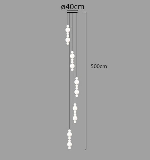 Globes Pendant Loops Staircase Chandelier Lighting-Staircase Chandelier