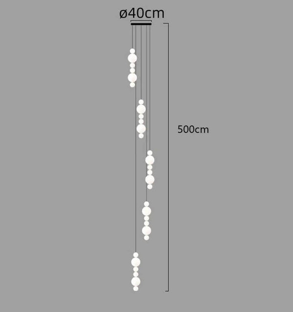 Globes Pendant Loops Staircase Chandelier Lighting-Staircase Chandelier