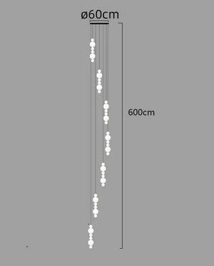 Globes Pendant Loops Staircase Chandelier Lighting-Staircase Chandelier