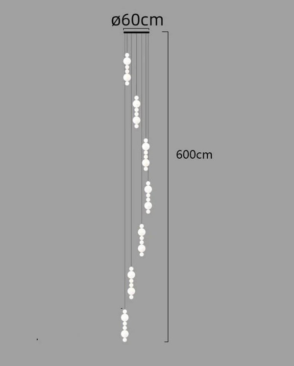 Globes Pendant Loops Staircase Chandelier Lighting-Staircase Chandelier