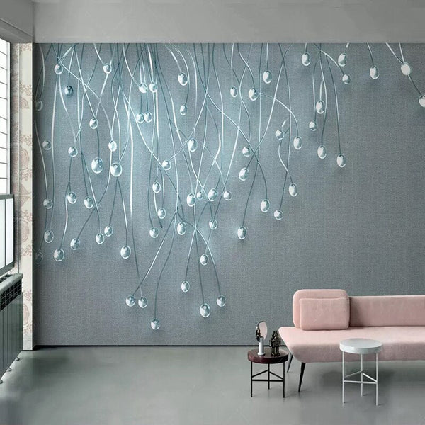 Glow Particles Wallpaper Mural: Elevate Your Décor-Geometric Shapes Wallpaper