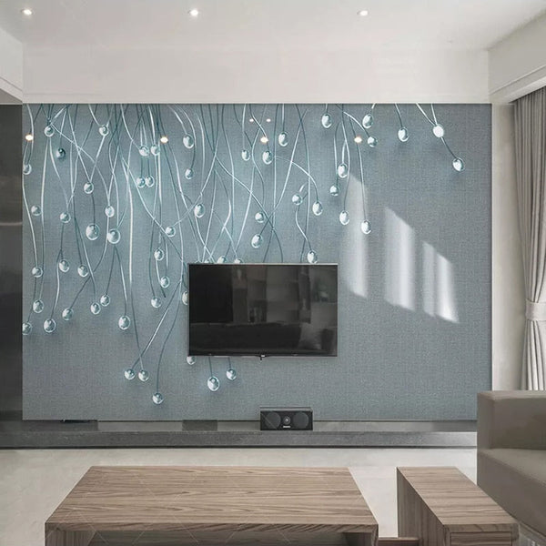 Glow Particles Wallpaper Mural: Elevate Your Décor-Geometric Shapes Wallpaper
