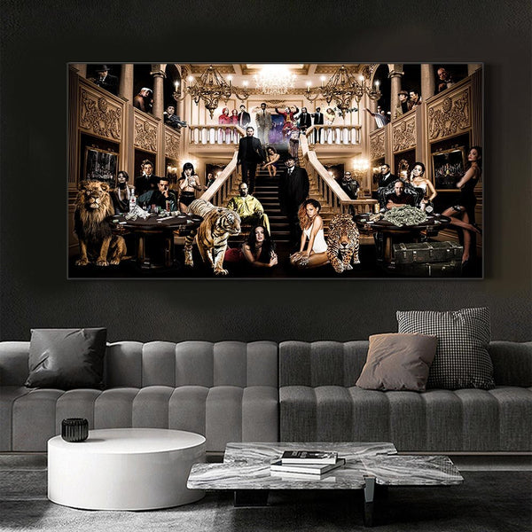 Godfather Scarface Character Canvas Wall Art-Wall Posters