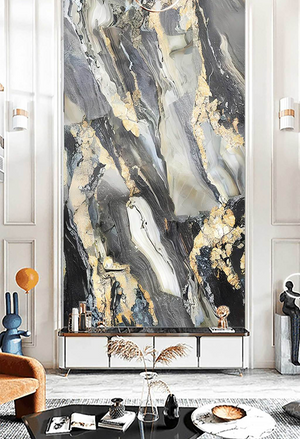 Gold & Black Stone Design - Marble Wallpaper Murals-Marble Design Wallpaper