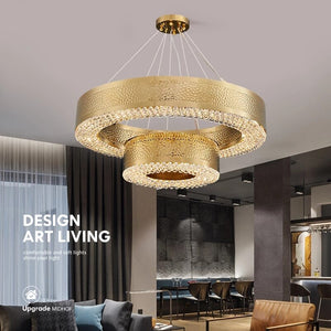Gold Crystal Chandelier - Elegant Lighting Solution-Ceiling Chandelier