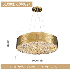 Gold Crystal Chandelier - Elegant Lighting Solution-Ceiling Chandelier