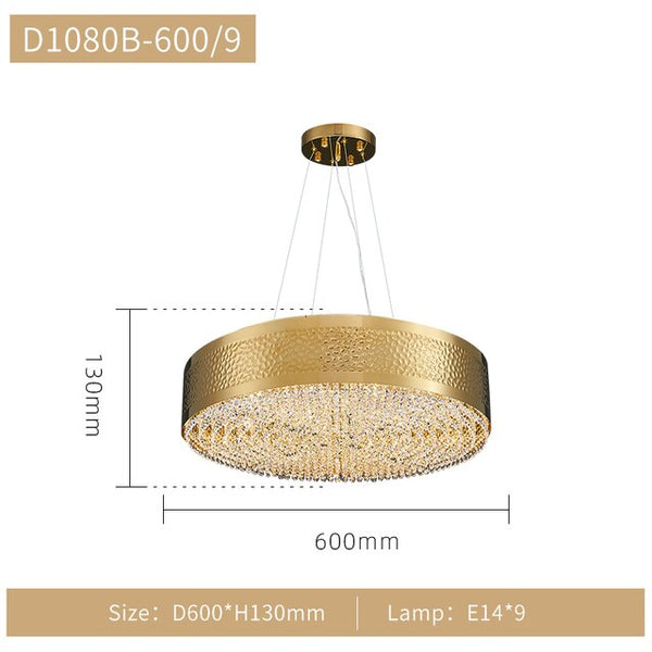 Gold Crystal Chandelier - Elegant Lighting Solution-Ceiling Chandelier