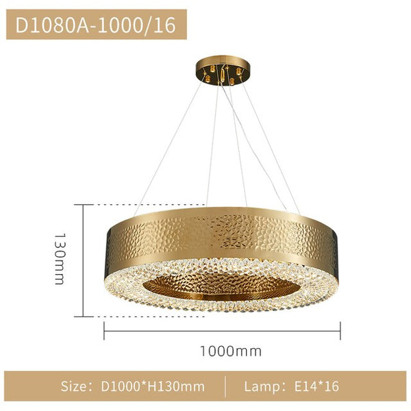 Gold Crystal Chandelier - Elegant Lighting Solution-Ceiling Chandelier