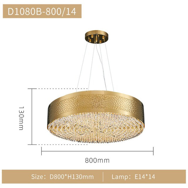 Gold Crystal Chandelier - Elegant Lighting Solution-Ceiling Chandelier