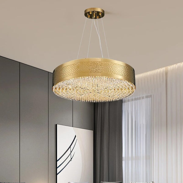 Gold Crystal Chandelier - Elegant Lighting Solution-Ceiling Chandelier
