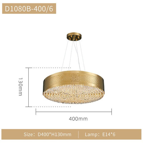 Gold Crystal Chandelier - Elegant Lighting Solution-Ceiling Chandelier