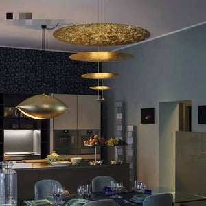 Gold Foil Brushed Nickel Lobby Chandelier-Ceiling Chandelier