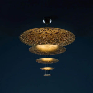 Gold Foil Brushed Nickel Lobby Chandelier-Ceiling Chandelier