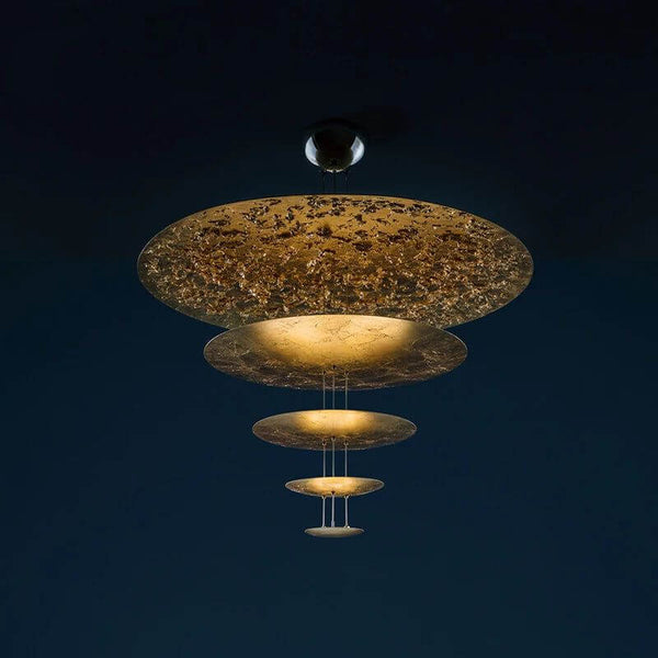 Gold Foil Brushed Nickel Lobby Chandelier-Ceiling Chandelier