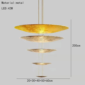 Gold Foil Brushed Nickel Lobby Chandelier-Ceiling Chandelier