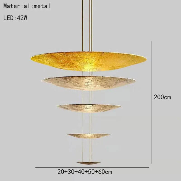 Gold Foil Brushed Nickel Lobby Chandelier-Ceiling Chandelier