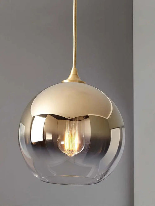 Gold Silver Glass Ball Pendant Light - Elegant Illumination for Your Space-Pendant Lights